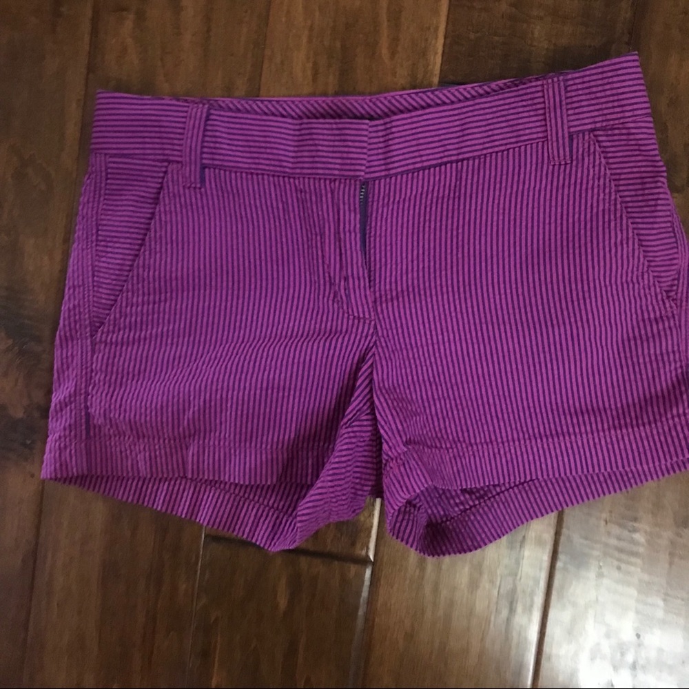 Jcrew purple seersucker shorts